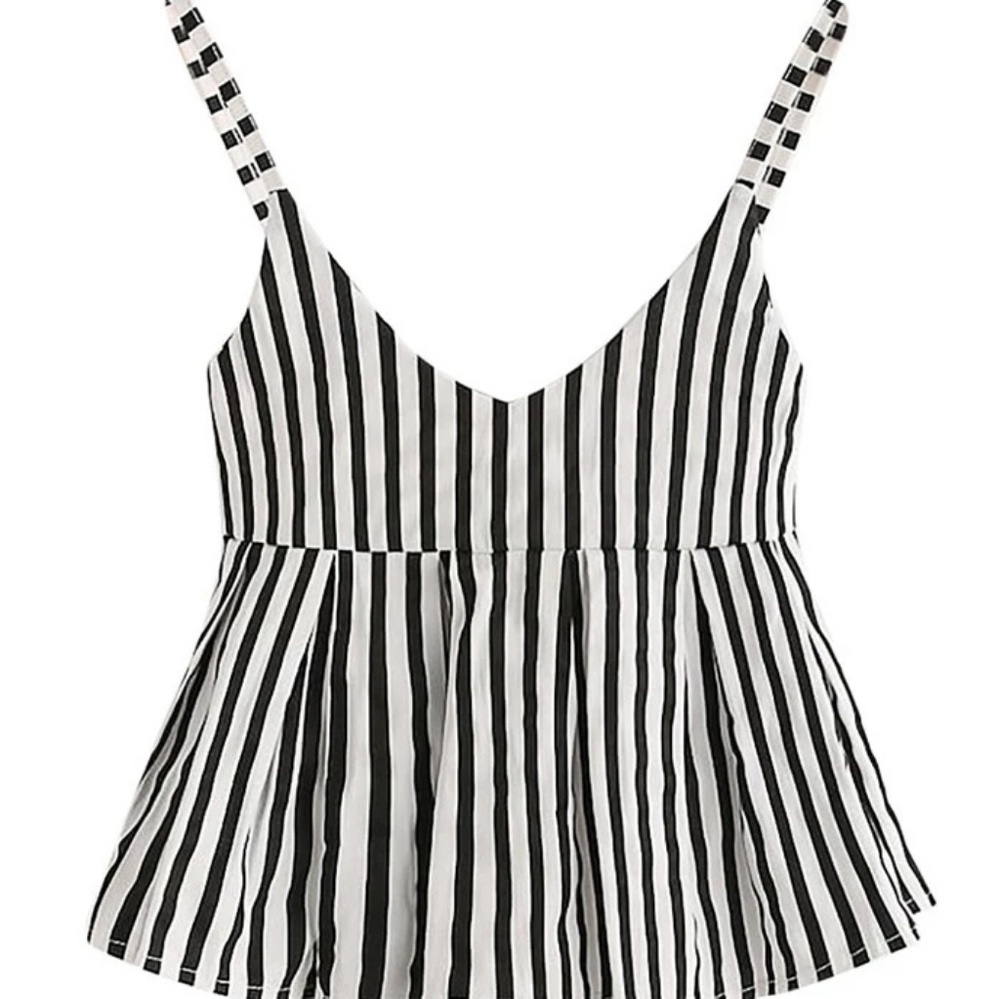 Striped Babydoll Tank Top - Picture 2 of 6